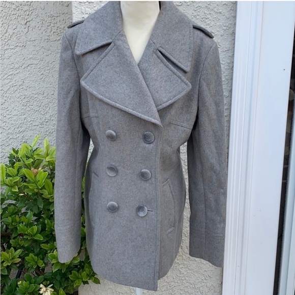 MODA International Women's Grey Wool Peacoat Jacket Size M - Picture 1 of 8